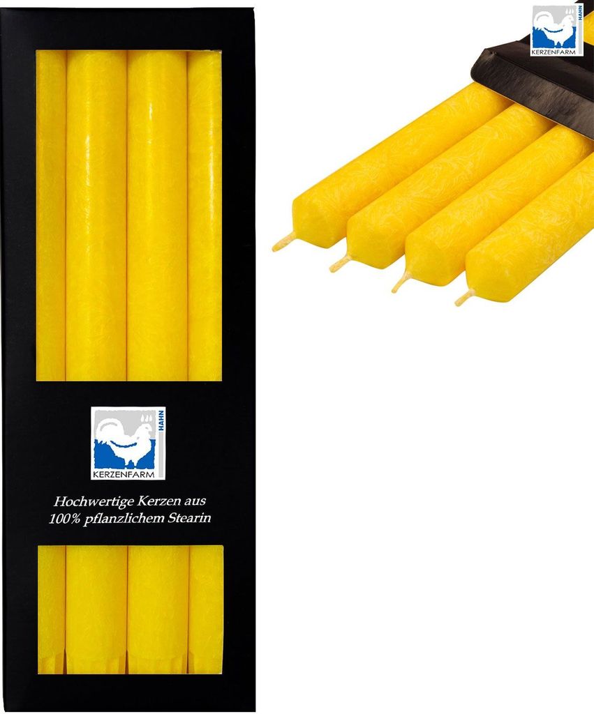 Candele A Pilastro In Stearina – Gialle – 50 Mm X 90 Mm – Durata 15-28 Ore – Ecologiche