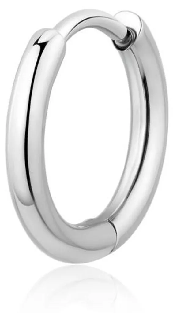 Boucle d'oreille ronde tendance Rogue SRG28 en argent rhodié brillant
