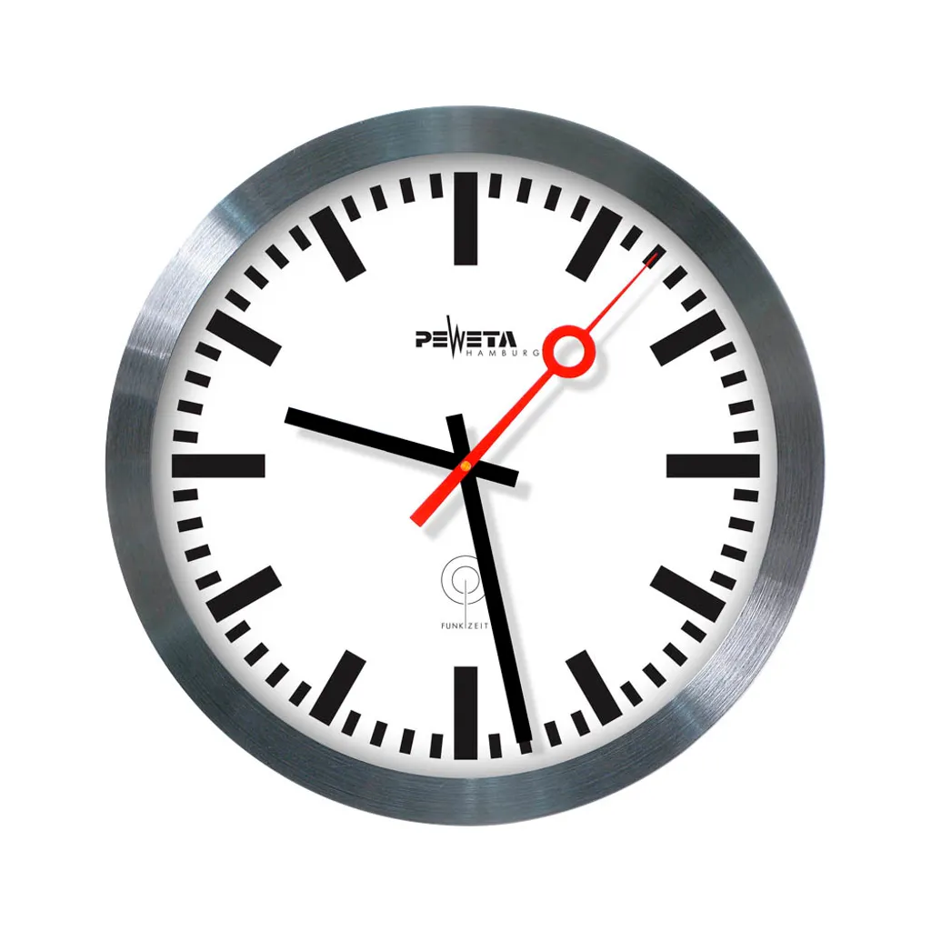 Horloge PEWETA 51.150.325 radio-pilotée en aluminium 30 cm argent