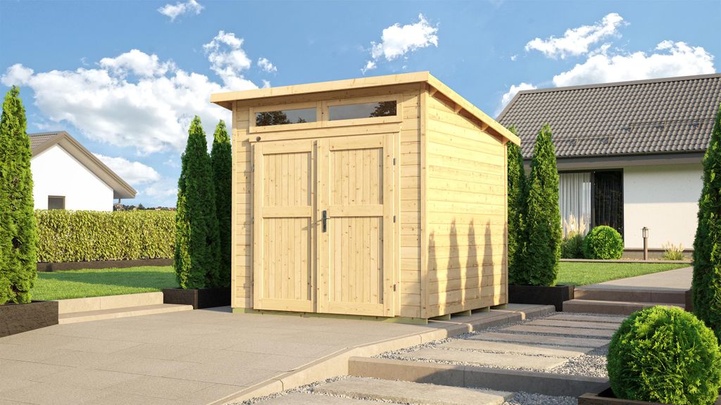 weka Gartenhaus Limmen 264, 21 mm, Doppeltür - B x T x H - 263.00 x 249.00 x 239.00 - Naturbelassen