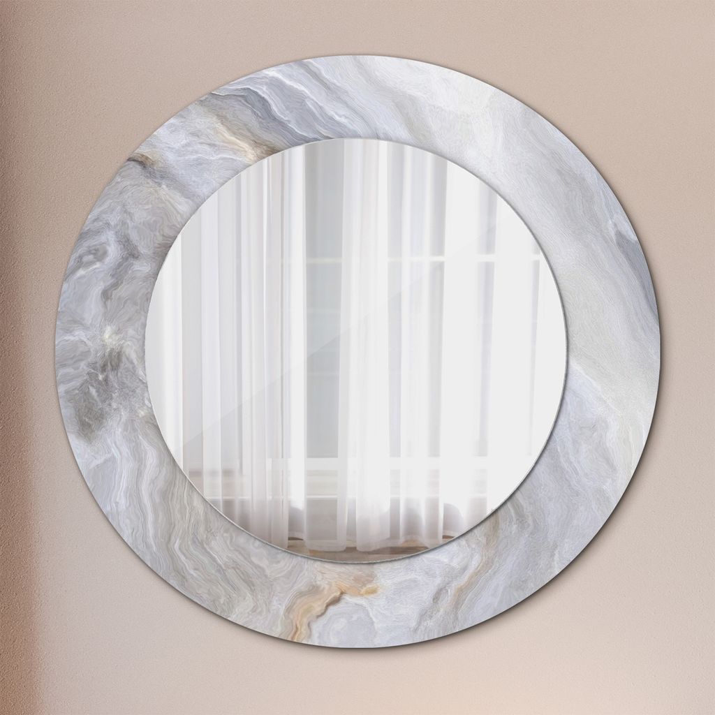 Ø60cm Modern Spiegel - Wandspiegel Wandmontage- Schlafzimmer - abstrakt Marmor