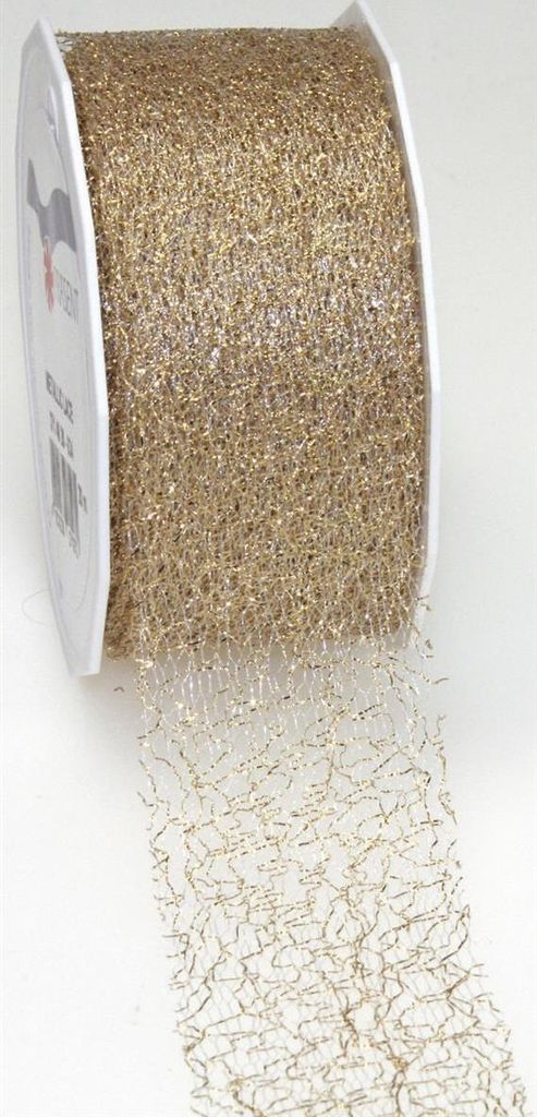 C.E. Pattberg Geschenkband Metallic Lace glänzend gold 40.0 mm x 20.0m