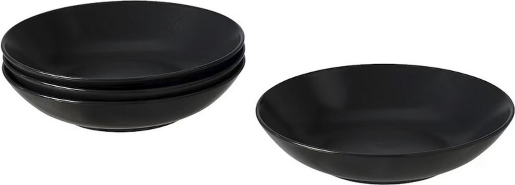 FÄRGKLAR Ikea Tiefer Teller (4 Stück Pack), mattiert dunkelgrau, 23 cm