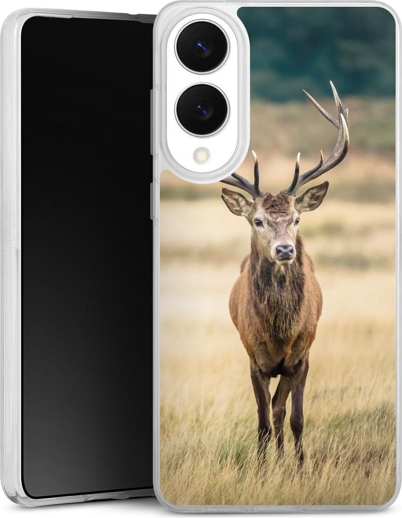 DeinDesign Handyhülle für Samsung Galaxy S25 Edge Silikon Hülle Case Smartphone Schutzhülle Hirsch Wald Wiese