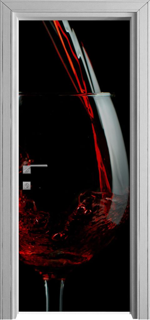 Tür Selbstklebende 80x210 cm Türfolie Türtapete Klebefolie - Wein Glas