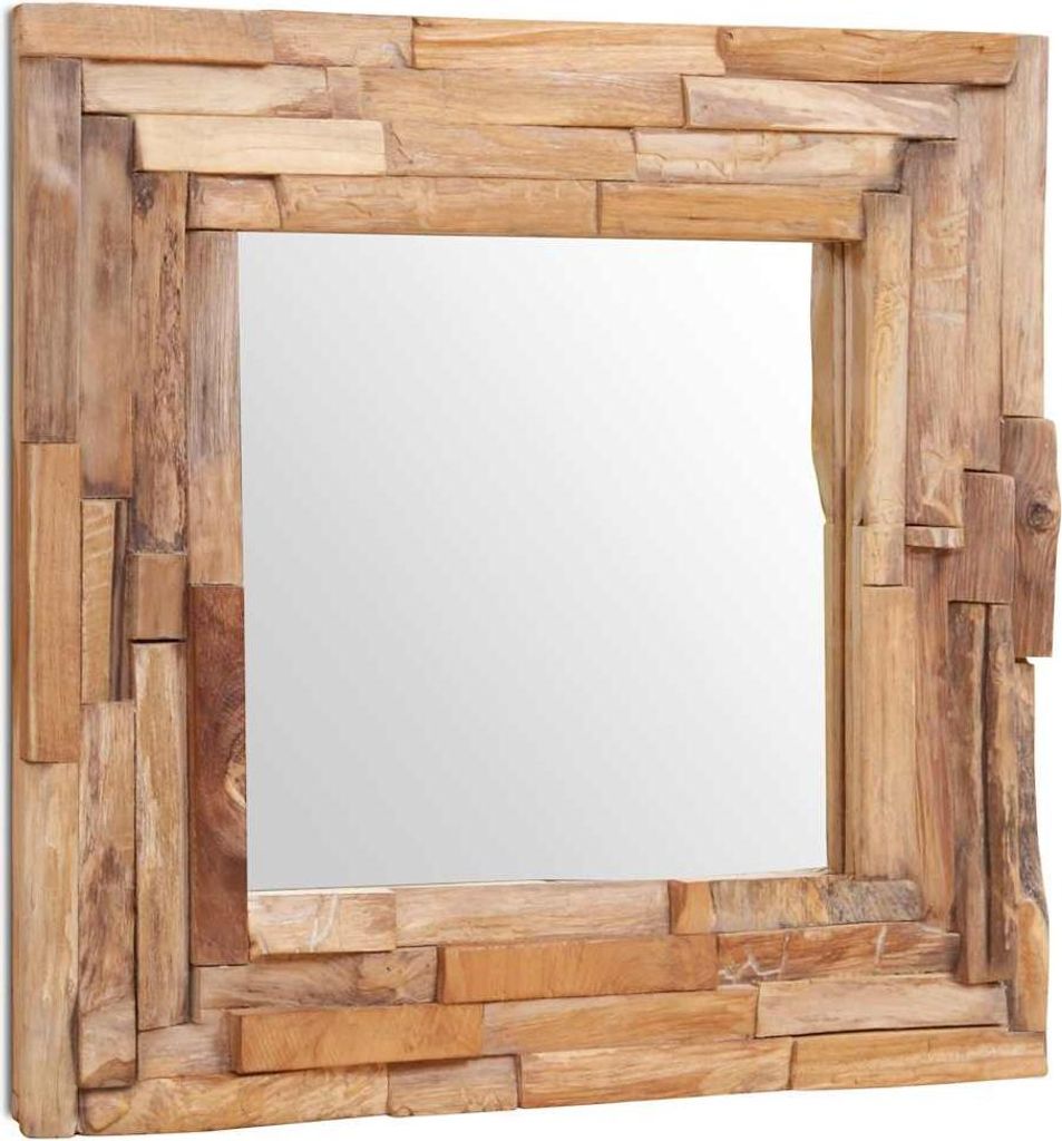 vidaXL Dekorativer Spiegel Teak 60 x 60 cm Quadratisch