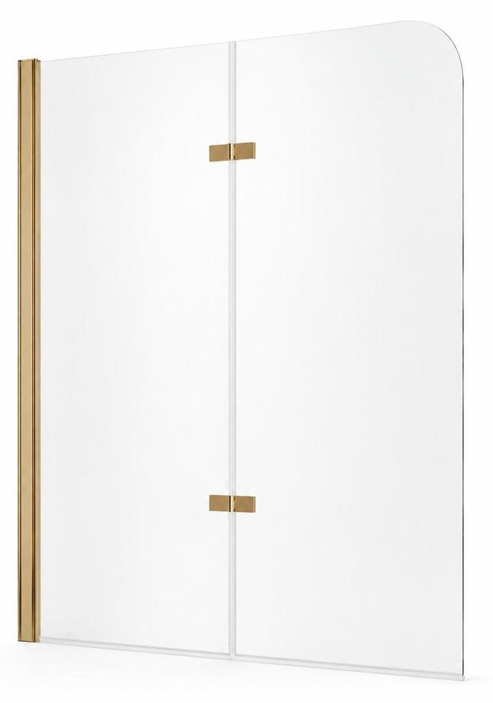 Badplaats Duschwand für Badewanne Austin 100 x 140 cm Gold Produktbild 