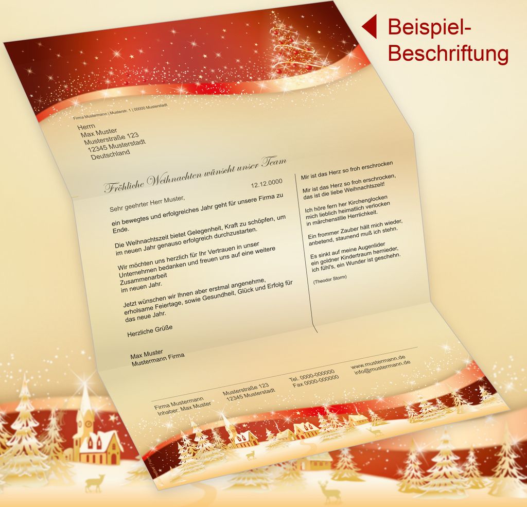 ROT GOLD 100 Blatt Weihnachtsbriefpapier A4 Briefpapier Produktbild 2