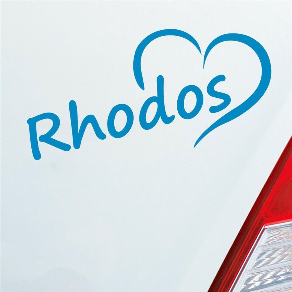 Auto Aufkleber Rhodos Herz Stadt Insel Island Liebe Love Produktbild 
