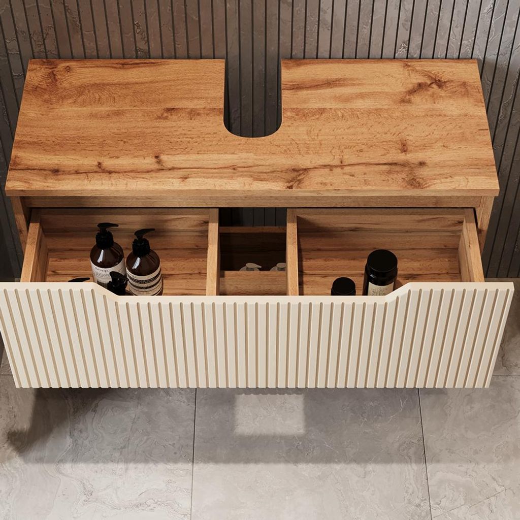 JUNGBORN Wastafelonderkast Trenta 26x70 cm kasjmier glans zilveren