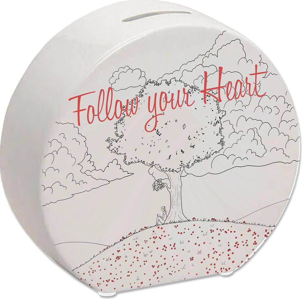 Follow your heart Spardose im schlichten Design