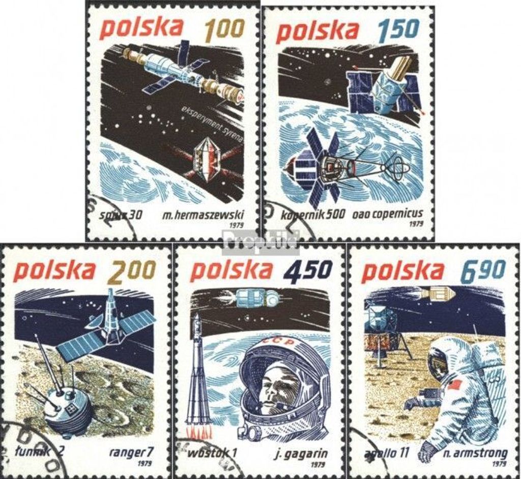 Briefmarken Polen 1979 Mi 2659-2663 (kompl.Ausg.) gestempelt Erforschung des Kosmos