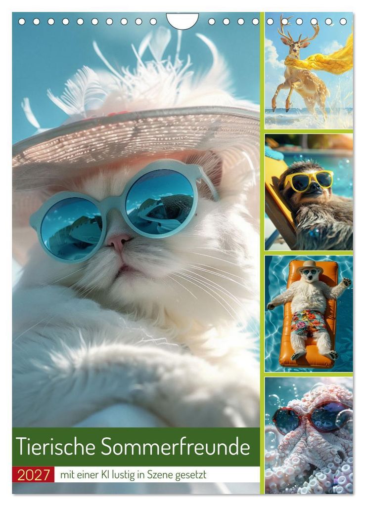 Tierische Sommerfreunde (Wandkalender 2027 DIN A4 hoch), CALVENDO Monatskalender