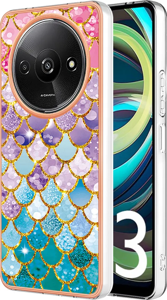 Custodia per Xiaomi Redmi A3, cassa paraurti in silicone TPU antiurto a fantasia Colorful