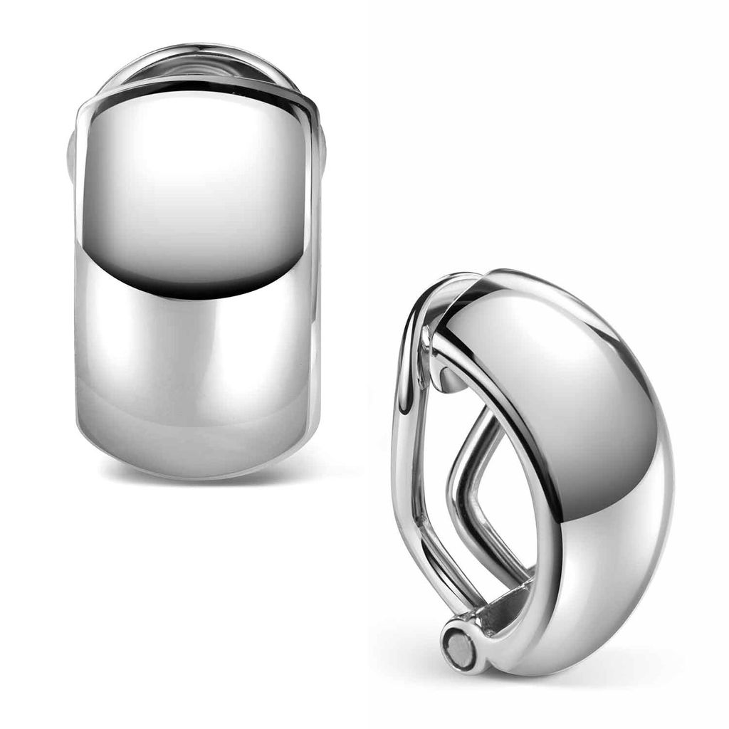 MATERIA by Matthias Wagner Clip Ohrringe Damen 925 Sterling Silber rhodiniert SO-504-Silber