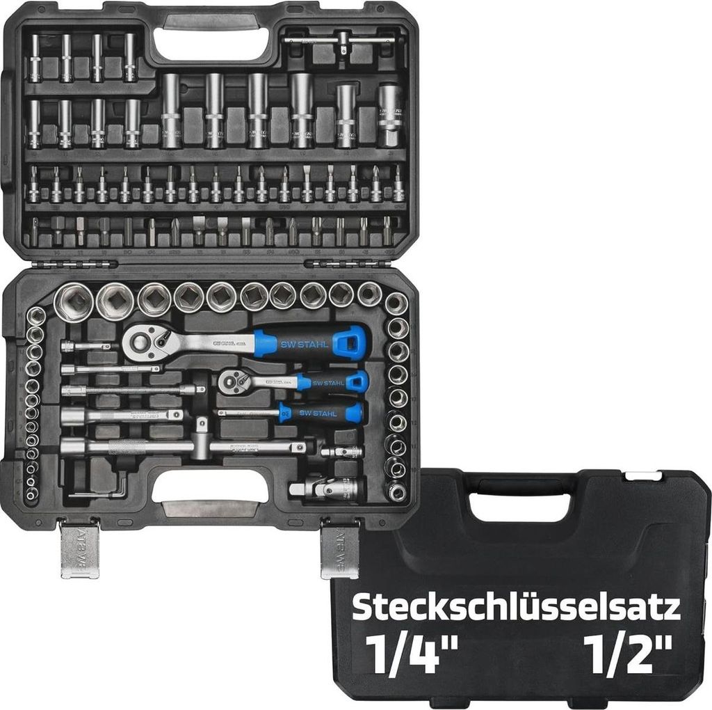 SW-stalen doppelmoersleutelset, 1/4", 1/2", 97-delig, Productafbeelding 