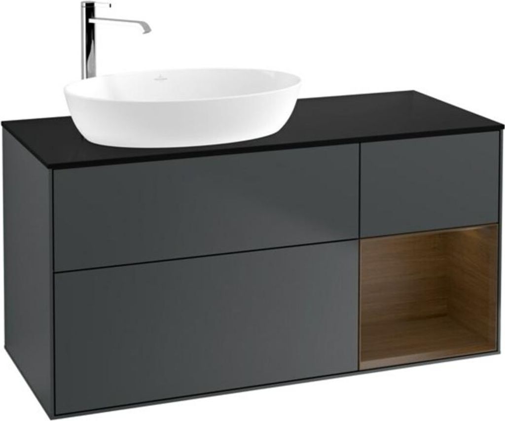 V&B Waschtischunterschrank Finion 120cm, Pl b m, Reg wal ven, md bl. m Lac