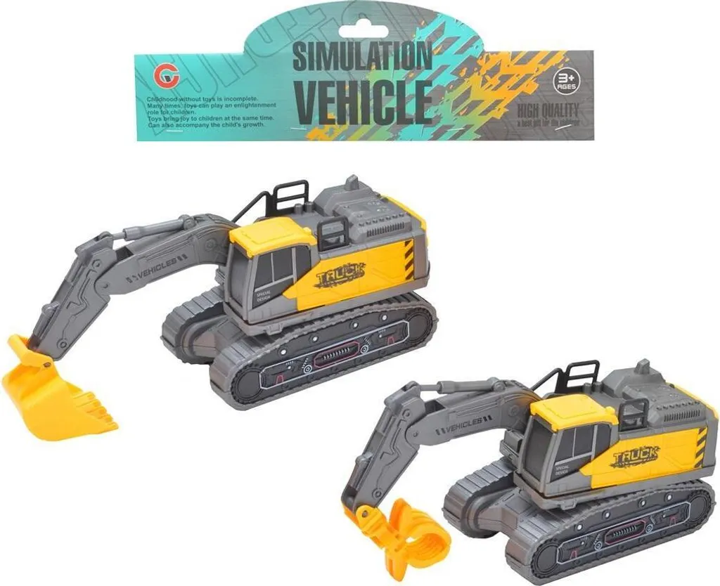 Set de 2 véhicules de chantier articulés avec benne mobile et pelleteuse
