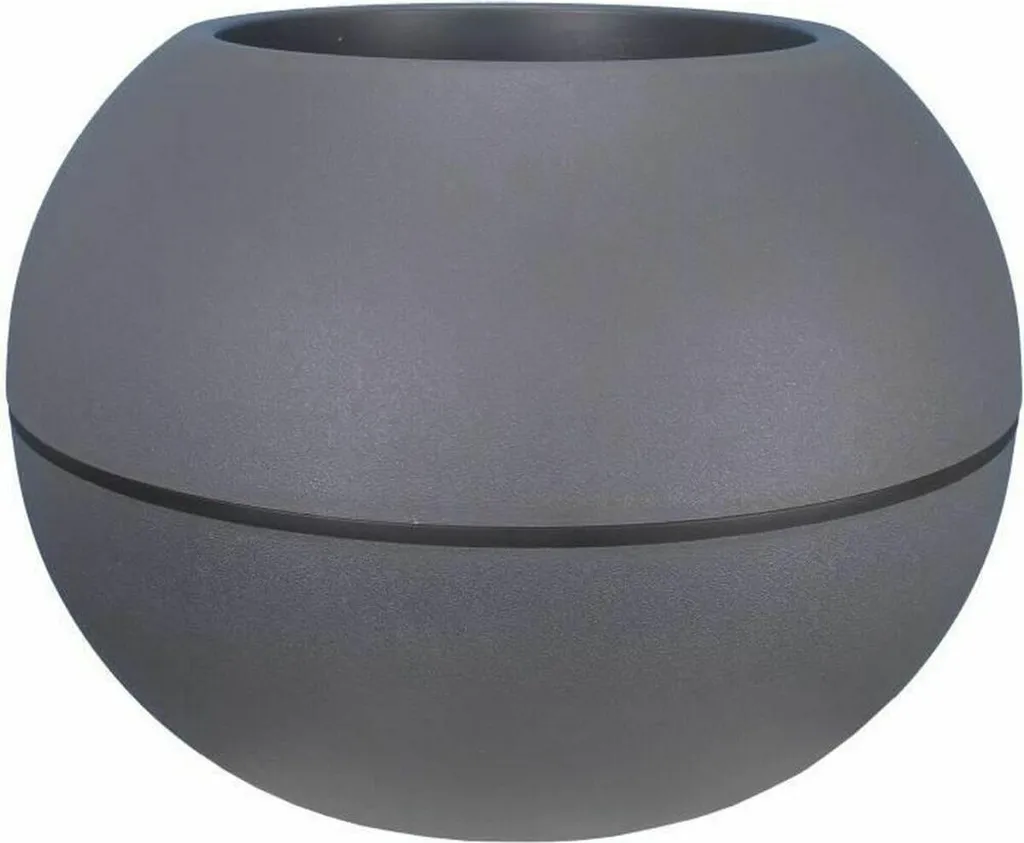 Pot Riviera Gris 40 cm Forme Ballon en Résine Résistante aux Chocs
