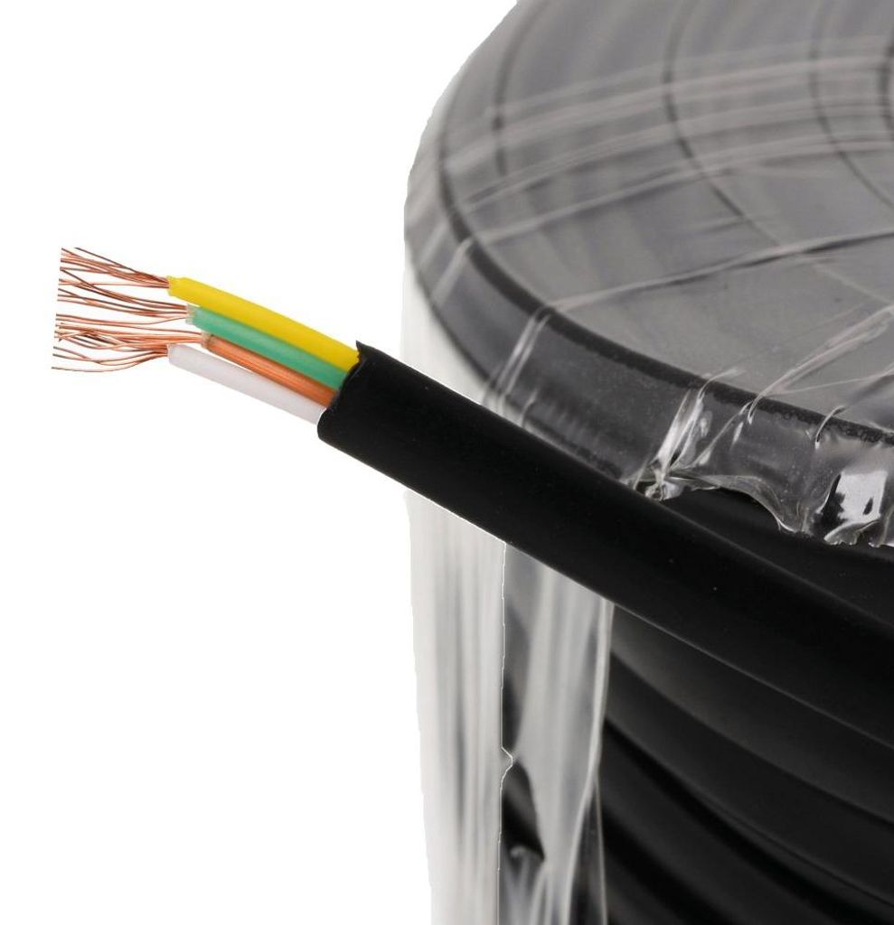 helos Anschlusskabel 4-adrig, AWG28, schwarz, 50 m Image du produit 