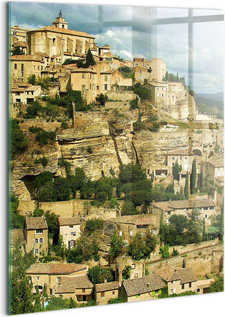 Designer Glasbild - Wandbild - Glas Bild - 60x80 cm - Schloss Der Provence In Frankreich