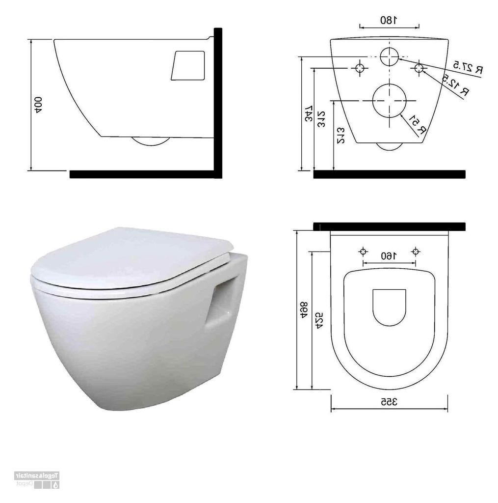 Wand-WC aus Keramik mit Soft-Close-Sitz, hängend, weiß