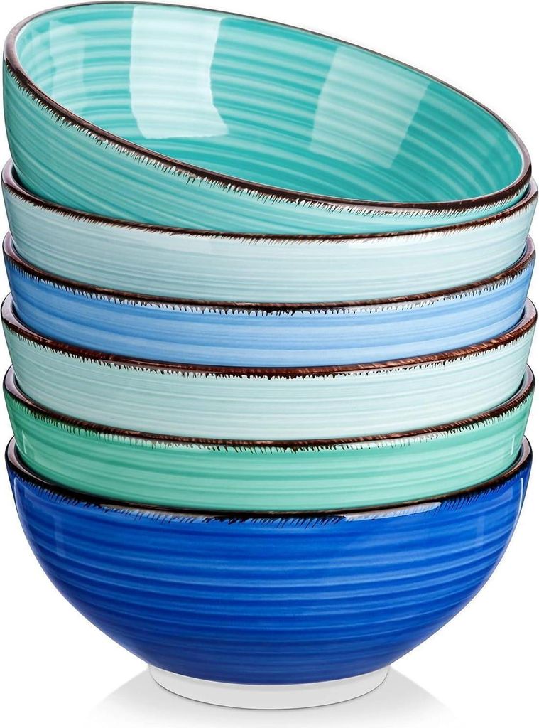 Vancasso Steinzeug Schalen Set BONITA Blau 6-teilig, Produktbild 