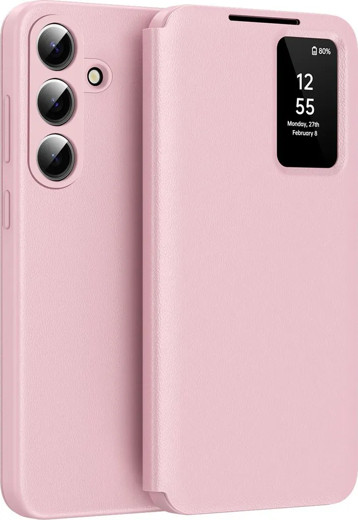 Cover a Libro Samsung Galaxy S26+ Rosa | Pelle e Smart View