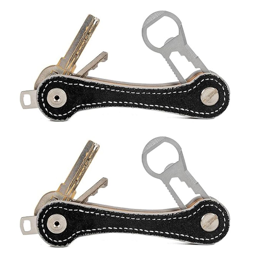 Set da 2 portachiavi in pelle 4 in 1 per diverse chiavi - Immagine del prodotto 