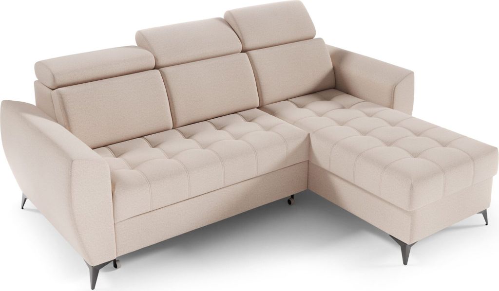 Universal Ecksofa mit Schlaffunktion und Bettkasten, Eckcouch L-Form Sofagarnitur Sofa Wohnlandschaft, Couch für Wohnzimmer, Schlafsofa - Ottomane...