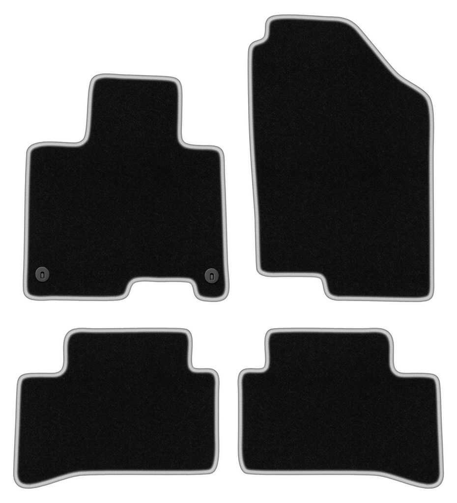 Fußmatten Automatten Velours Schwarz/Silber für Kia Produktbild 