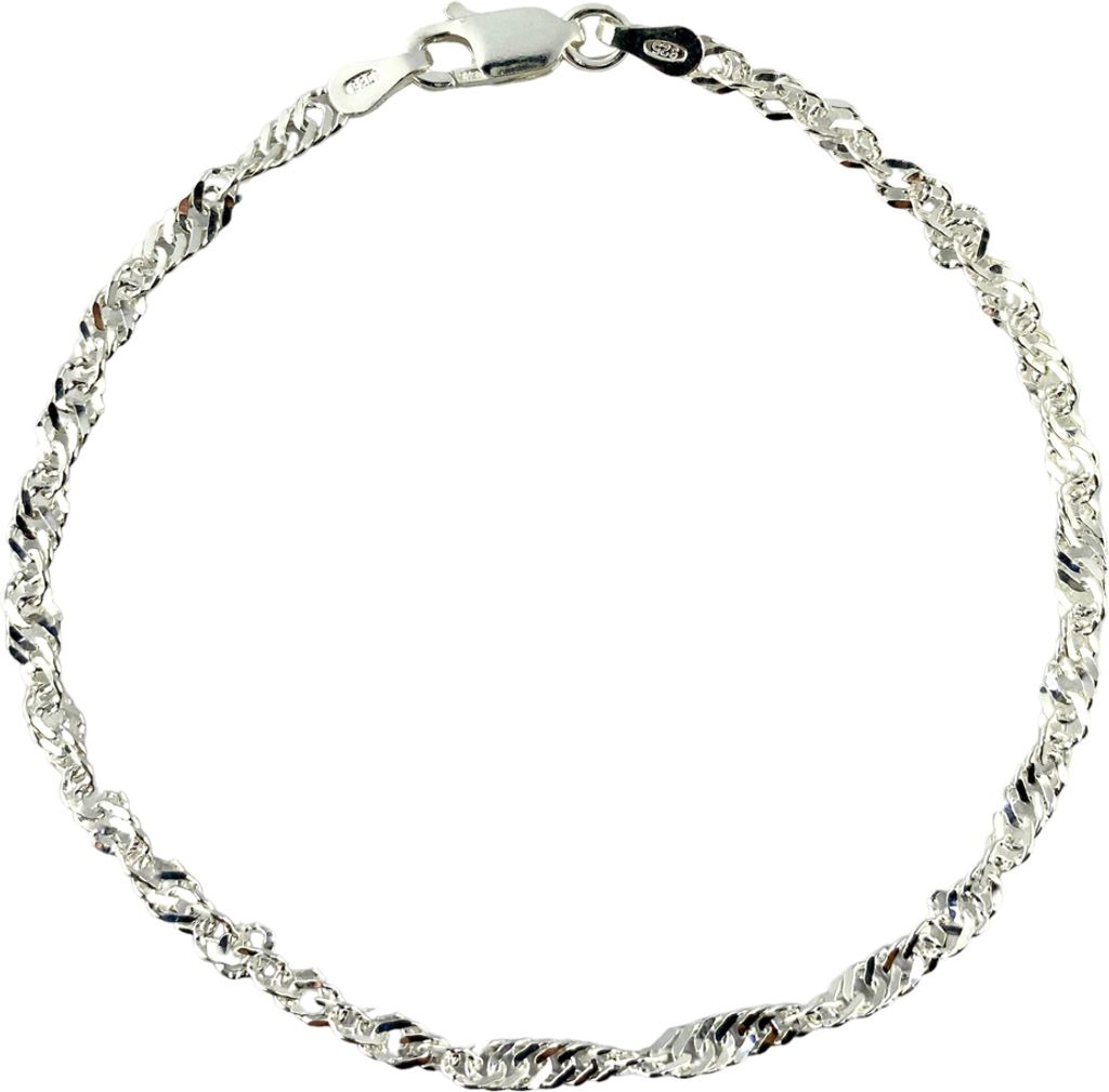 Armkettchen Singapur 3 mm breit echt Silber 925 18 cm