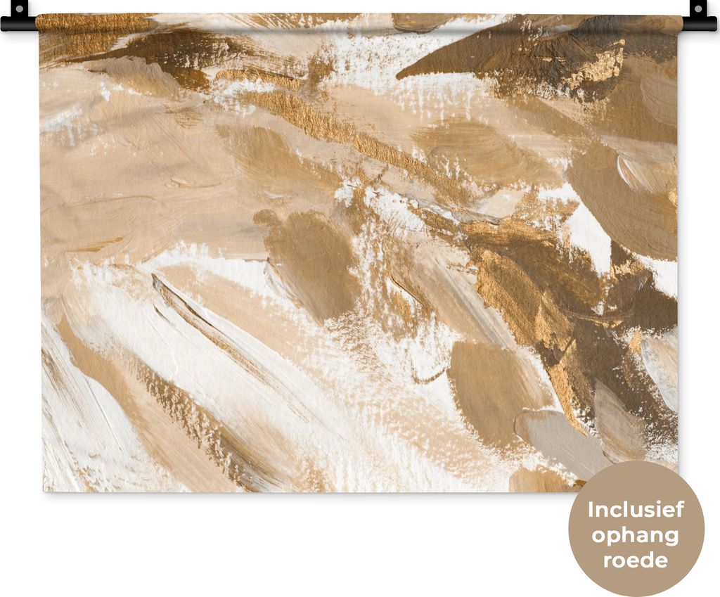 MuchoWow Wandteppich Wandbehang Farbe - Braun - Grau 60x45 cm Tapisserie Dekoration Wandtuch - Das Schlafzimmer