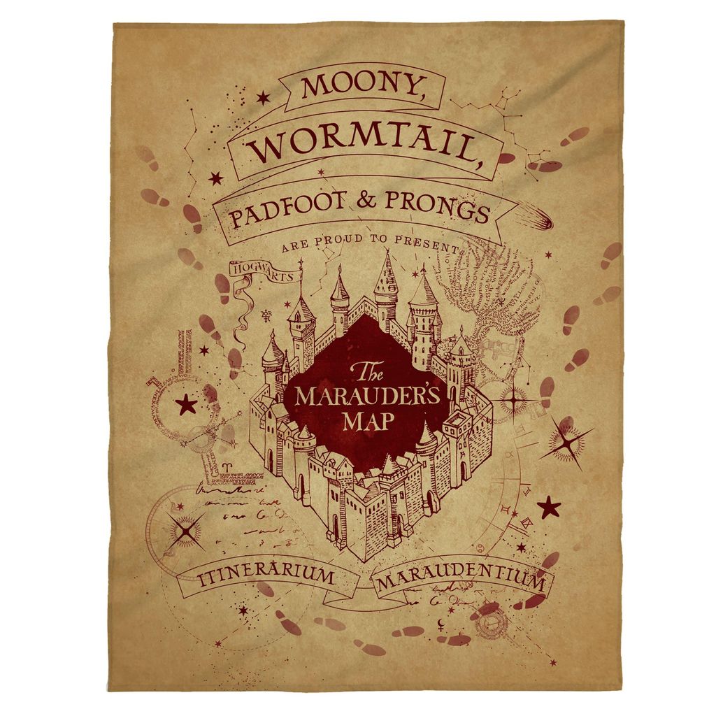 Harry Potter Tagesdecke XL 150 x 200 cm mit Karte des Produktbild 
