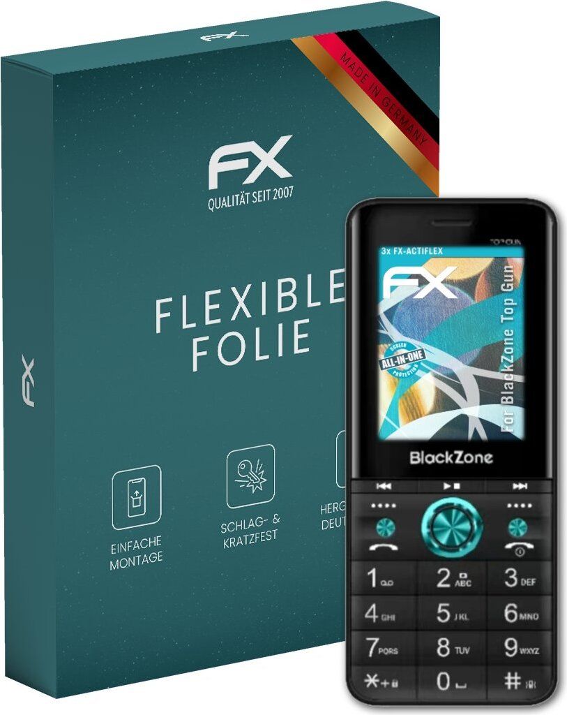 atFoliX FX-ActiFleX 3x Schutzfolie kompatibel mit BlackZone Top Gun Folie