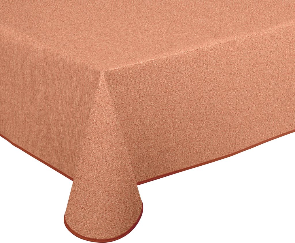 Wachstuch Tischdecke abwischbar rutschfest mit Paspelband Eckig Rund, Farbe und Größe wählbar,Leinenstruktur Terra
