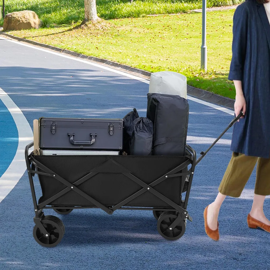 Carrello Blu Pieghevole Portatutto in Tessuto da Spesa Portapacchi 35 Kg