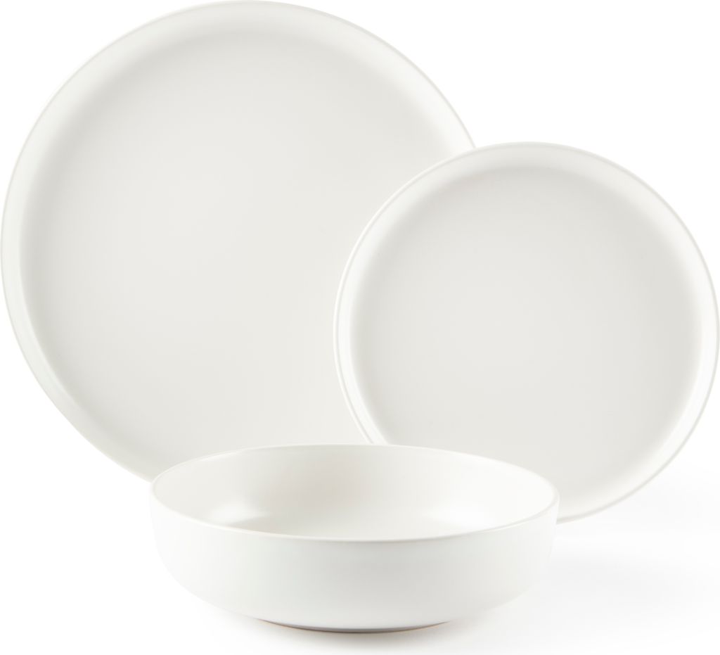 Excelsa Geschirrset 12-Teiliges Nordic Keramik Weiß