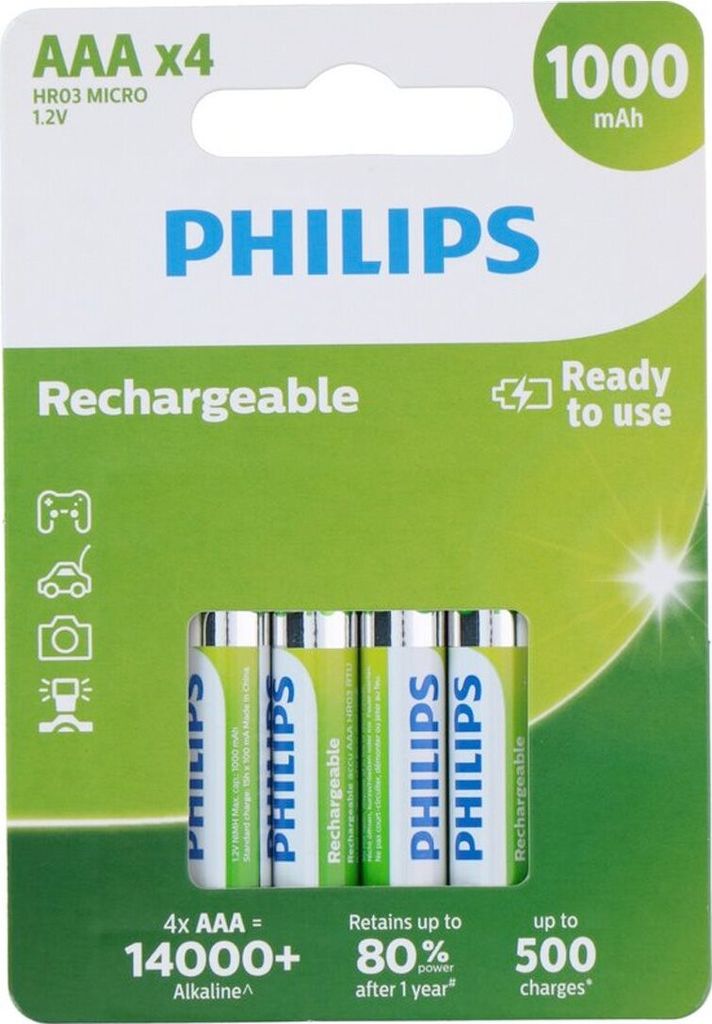 Philips Oplaadbare batterij R03B4RTU10/10, Oplaadbare Productafbeelding 