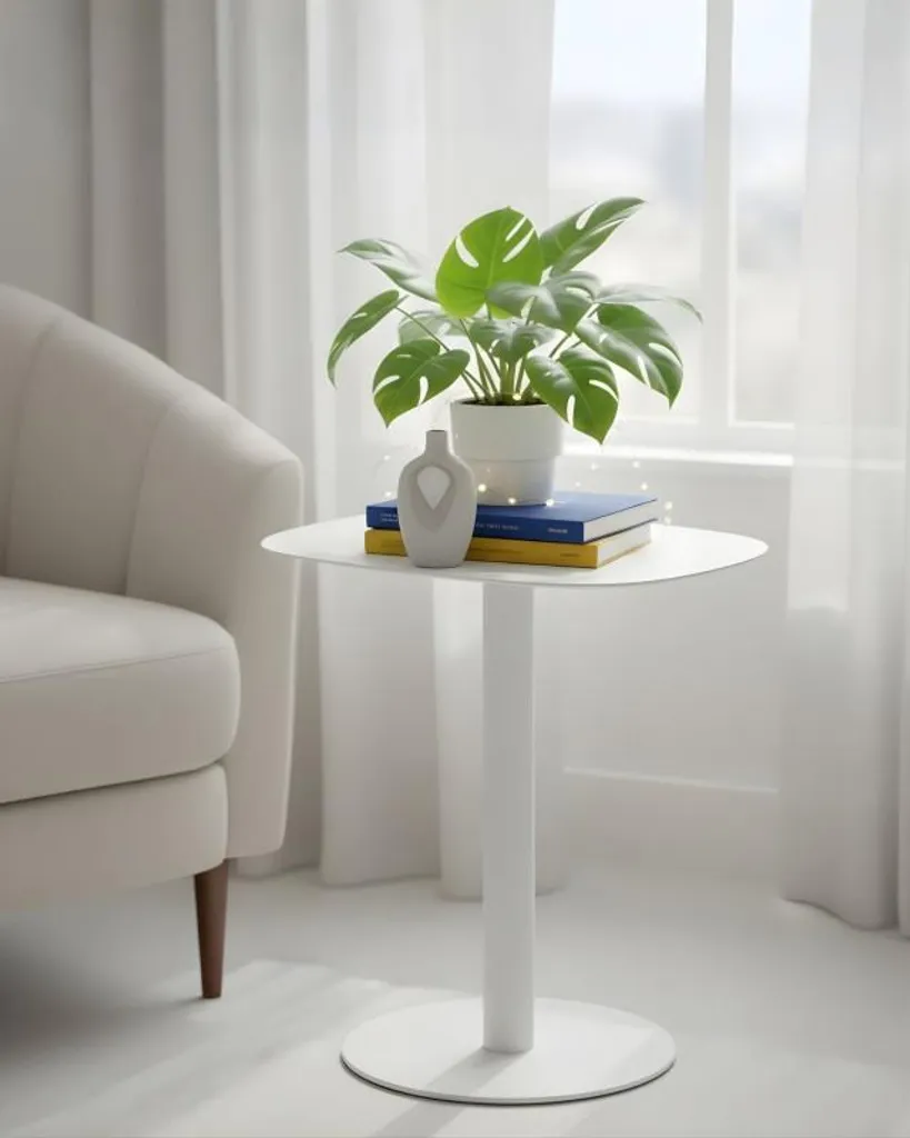 Table d'appoint de chambre SKANDY table de chevet métal compacte - 8