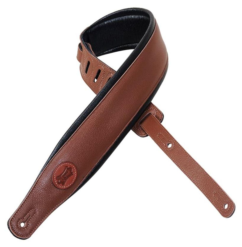 Levys Leathers MSS2-BRN 3" Signature Garment Leather Guitar Strap Brown