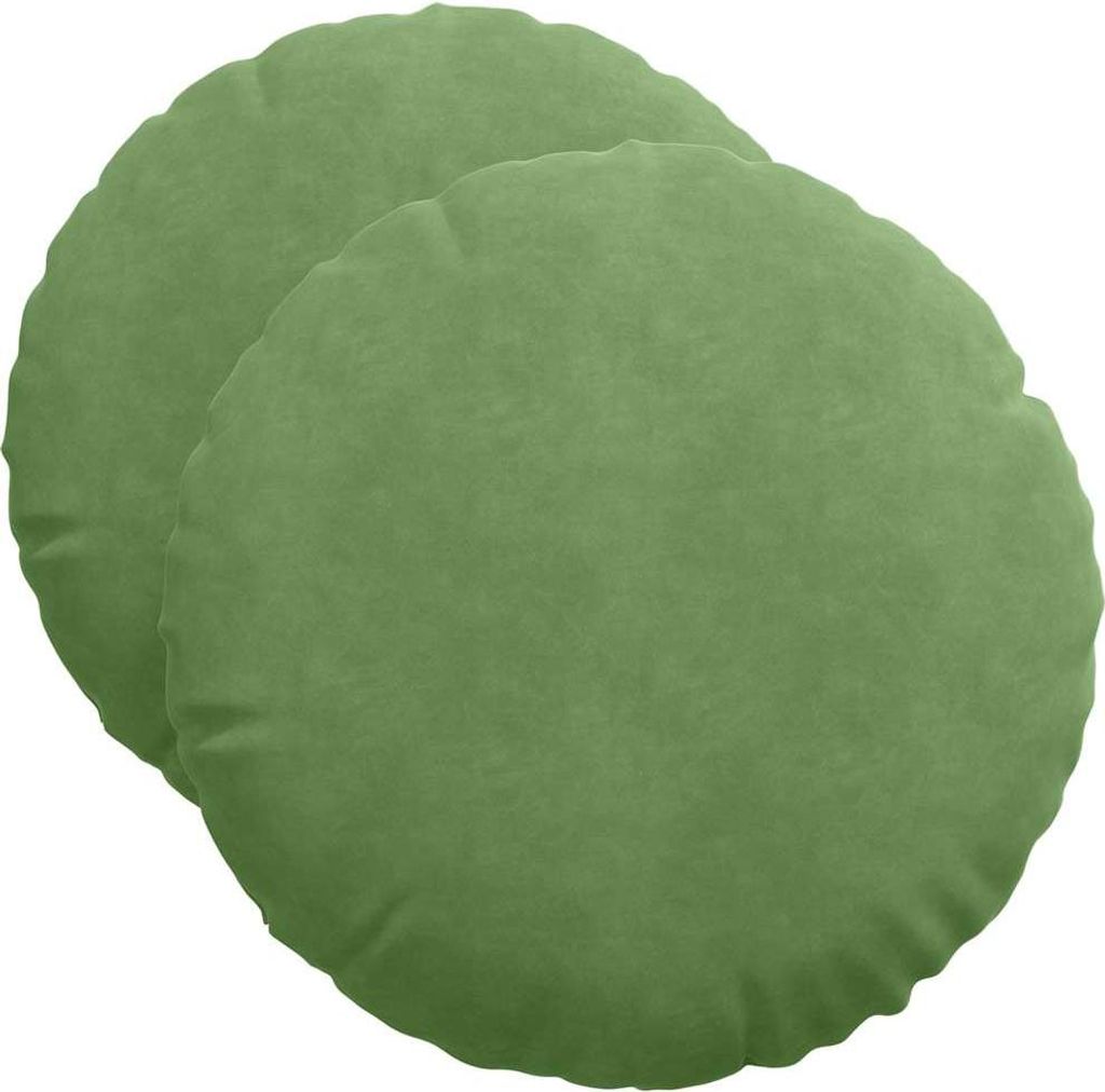 vidaXL Sitzkissen 2 pcs Hellgrün Ø50 x 19 cm Samt