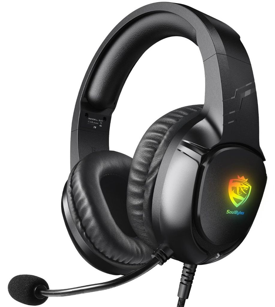 INF Kabel-Gaming-Headset Schwarz ABS LED 3.5mm für Konsole, 3-teilig
