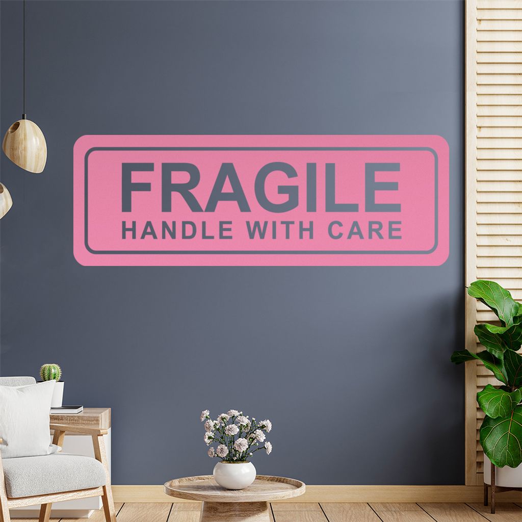 FRAGILE - handle with care Wandtattoo Wandaufkleber Wall Sticker - Dekoration, Küche, Wohnzimmer, Schlafzimmer, Badezimmer