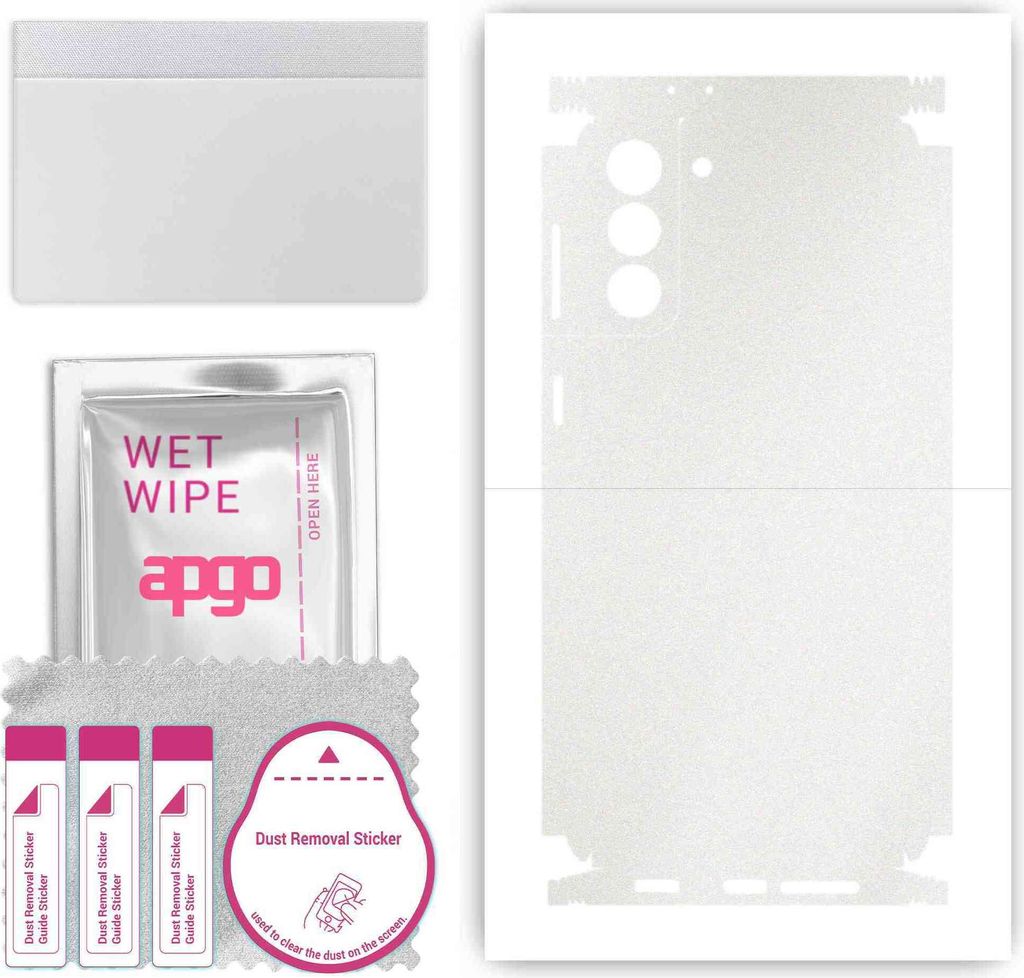 apgo Rückseite + Seiten Schutzfolie, Skin, kompatibel mit Samsung Galaxy S21 Plus 5G, Hinten Displayschutzfolie aus Vinylfolie, kratzfest, einfach...