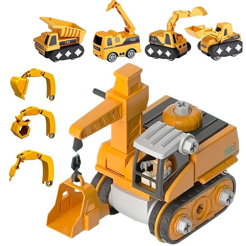 4 in 1 DIY Auseinander Nehmen Auto Toys, Baufahrzeuge Set Produktbild 