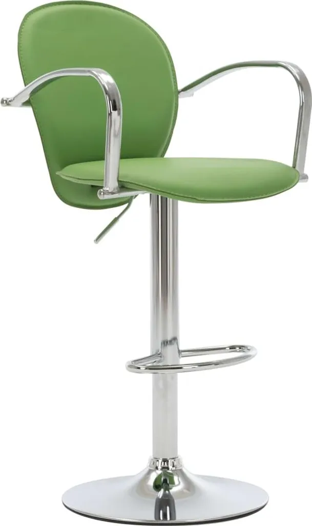 Sgabello da bar con bracciolo 2 pz. Similcuoio verde - 3