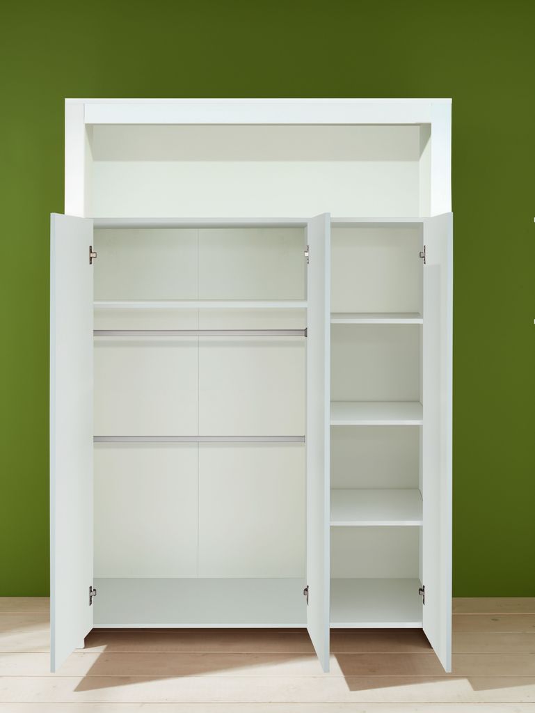 trendteam Babyzimmer Kleiderschrank Olivia/Julie Weiß 130 x Produktbild 4