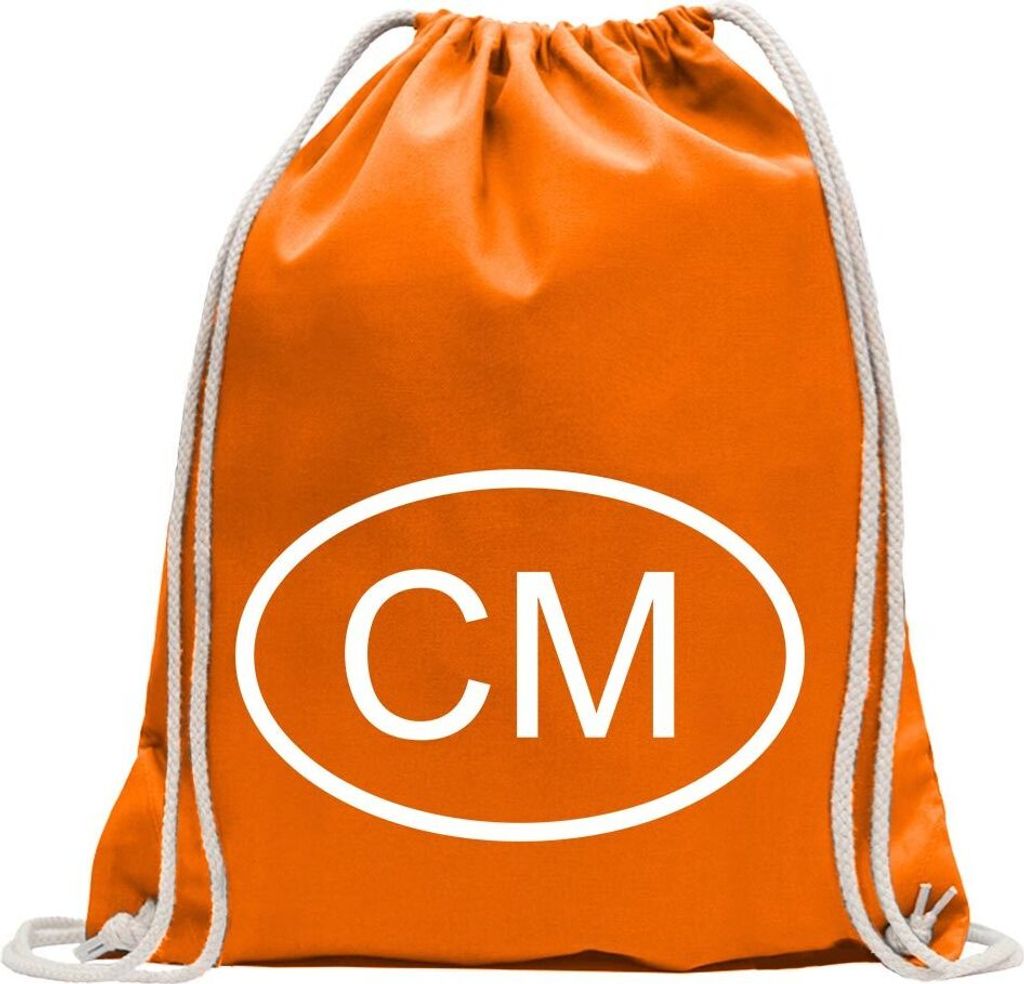 Kiwistar - Turnbeutel - mandarin - Kamerun CM - Fun Rucksack Sport Beutel Gymsack Baumwolle mit Ziehgurt