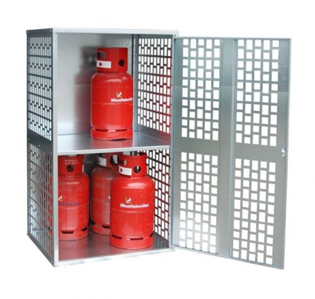 Bauer Gasflaschen-Depot GFD-L 1, verzinkt, 1 Tür, gelocht für 10x 11 kg-Gasflaschen